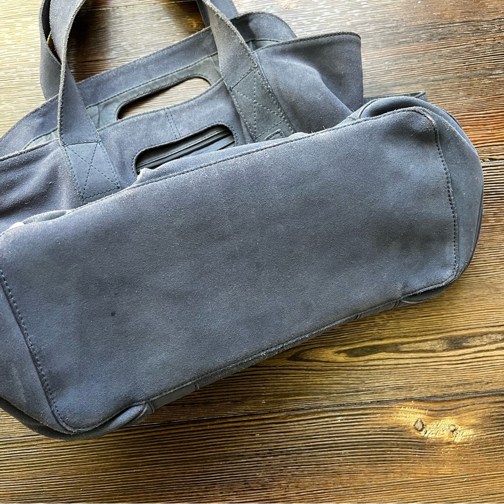 Free People Caravan Suede Tote Bag in Dusty Blue Denim - Picture 13 of 17